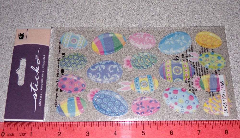 Recollections & Sticko Easter Basket Colored Easter Eggs Bunny Easter Stickers