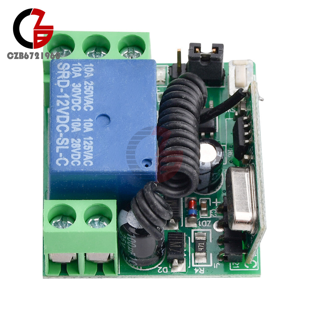 DC 12V 10A Relay 1CH Wireless RF Remote Control Switch Transmitter+ Receiver