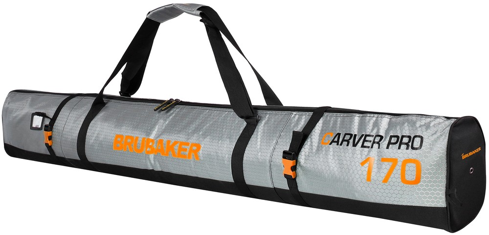 BRUBAKER Ski Bag Combo Tec Pro - Boot Bag and Ski Bag - Silver/Orange