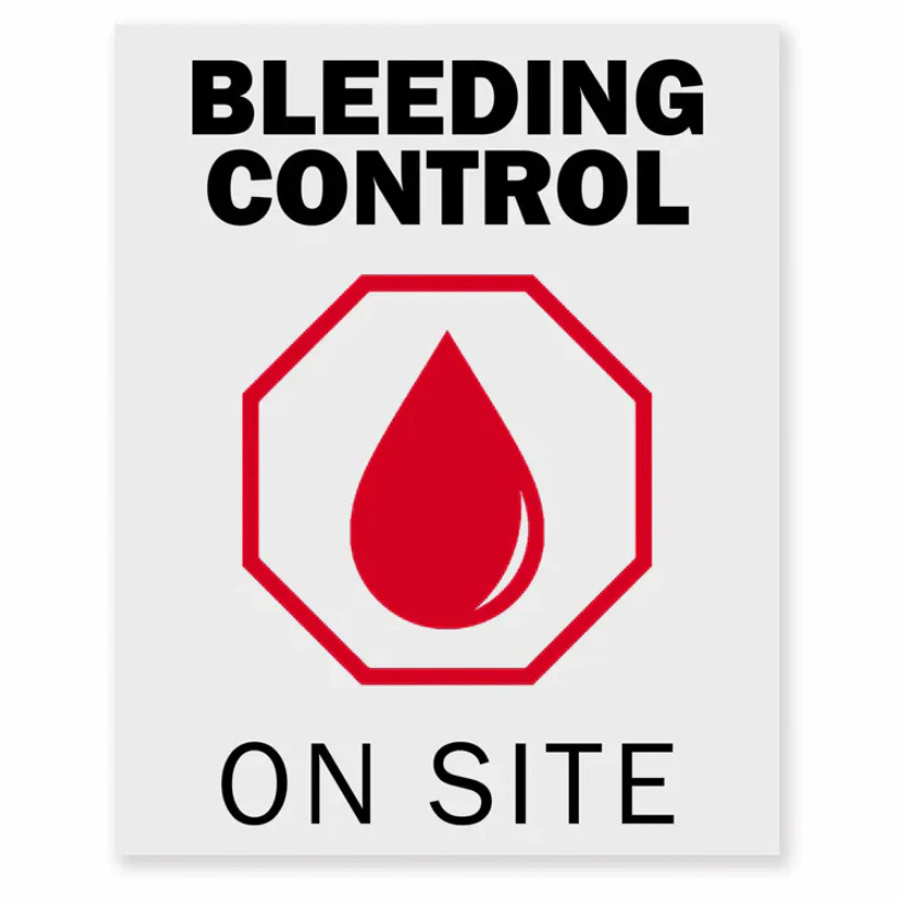 Cubix Safety Bleeding Control On-Site Decal