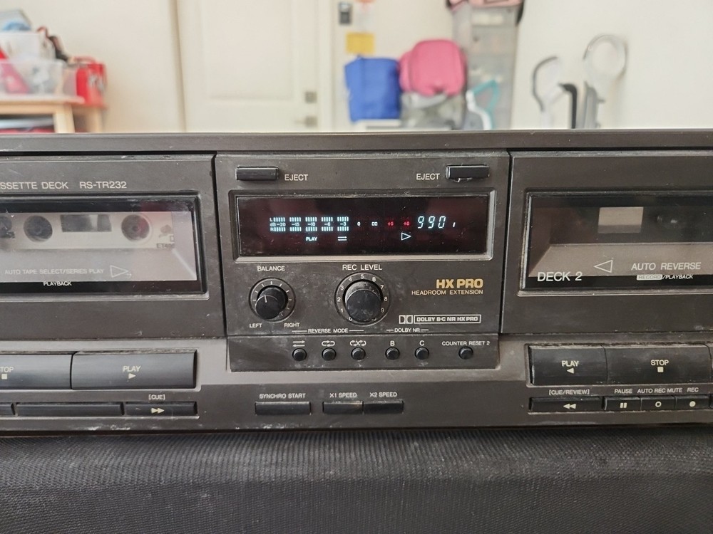 Technics RS-TR232 HX PRO Stereo Double Cassette Deck Fully Tested *No Power Cord