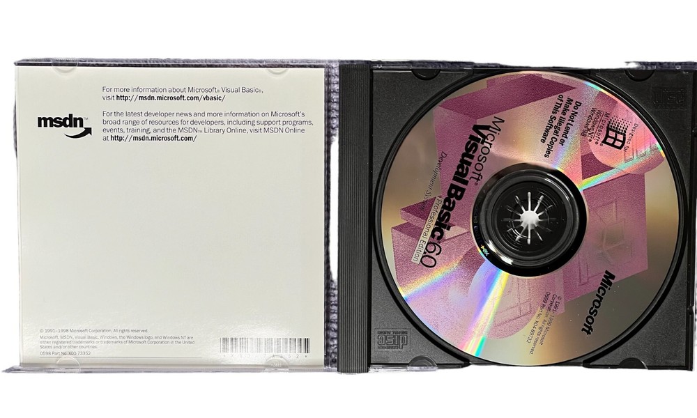 Microsoft Visual Basic 6.0 Professional Edition Windows 95, NT 4.0 or Later