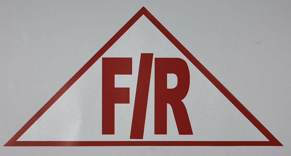 State Truss Construction Sign F/R Triangular (White,Sticker,12 x 6 x 6)
