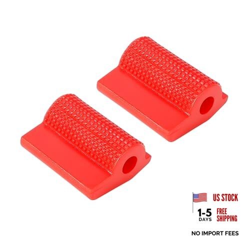 2pcs Universal Red Gear Shift Shifter Case Boot Protector Cover Rubber Pad