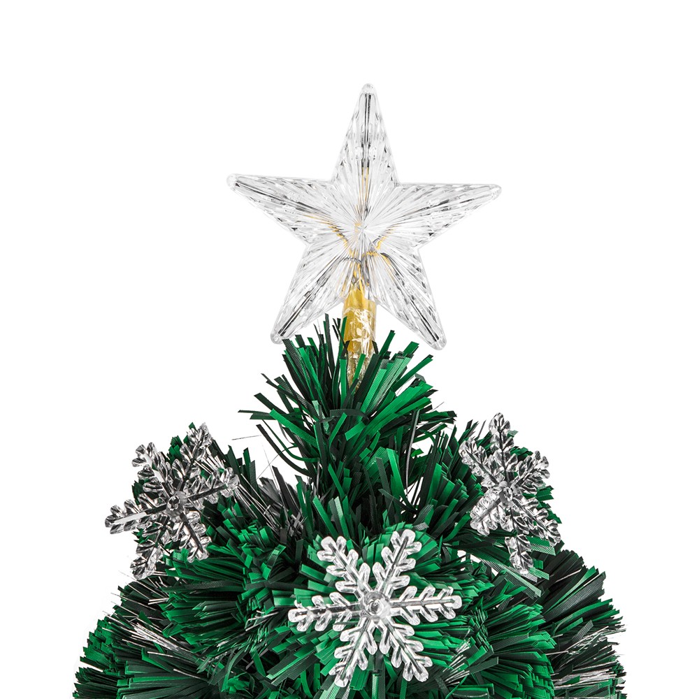 Pre-lit Fiber Optic Tree Artificial Christmas Tree Multicolor LED Star Lights