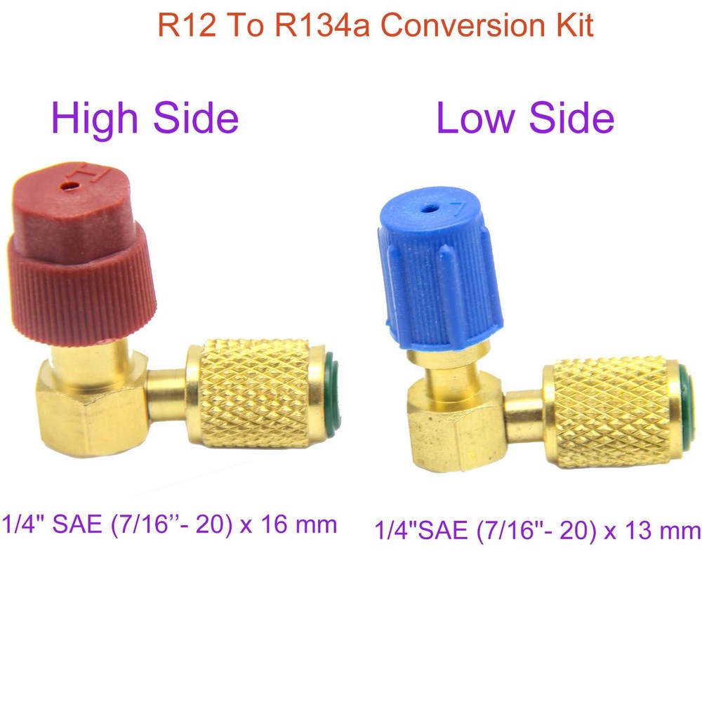 R12 to R134A AC Fitting Adapter Kit Conversion Kit Quick Coupler 2 Pack