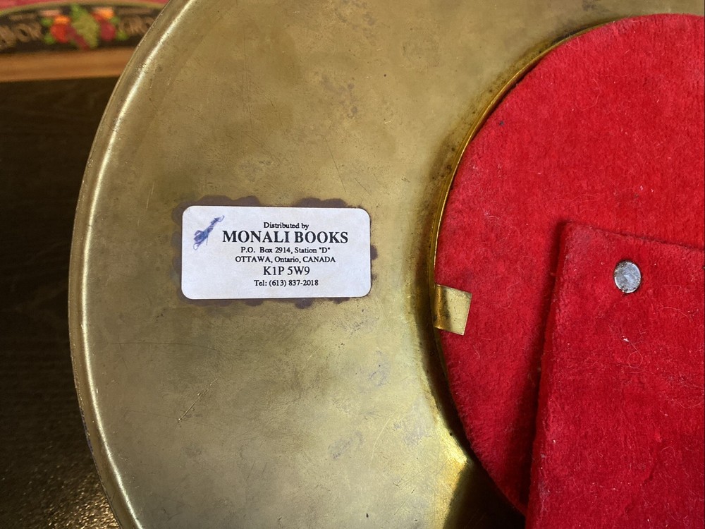Vintage Middle Eastern Brass Mirror With Islamic Arabic Script