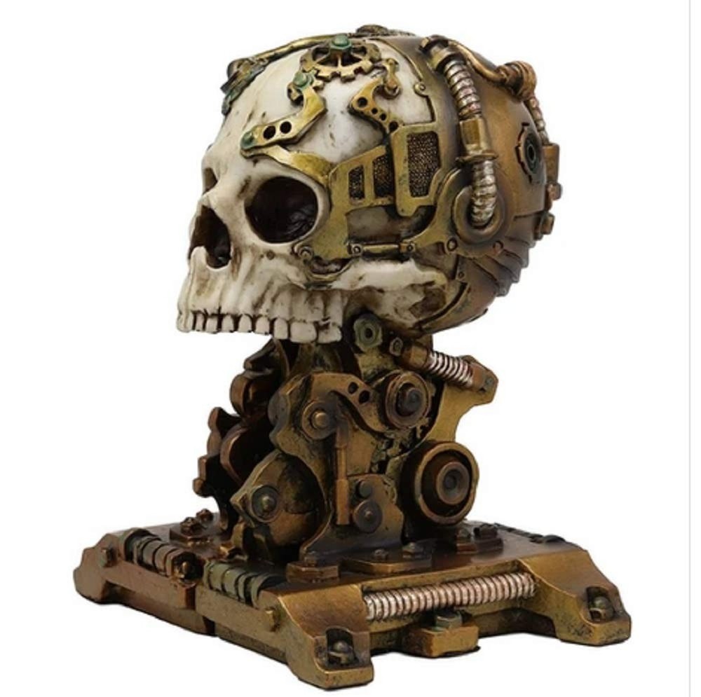 Steampunk Skull Bookend