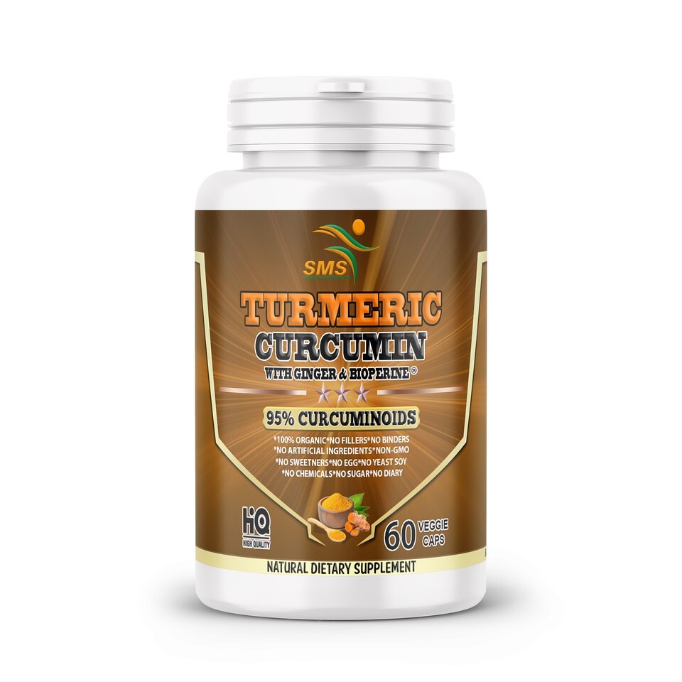TURMERIC GINGER BLACK PEPPER EXTRACT BIOPERINE CAPS CURCUMIN TUMERIC ORGANIC 60