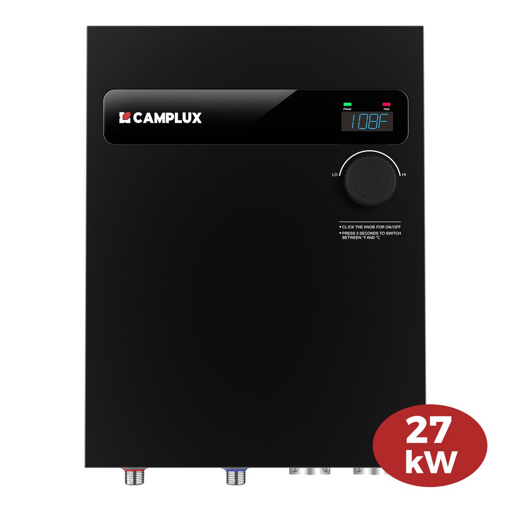 CAMPLUX Tankless Water Heater Electric 8/14/18/27kW 240V for Whole House Shower
