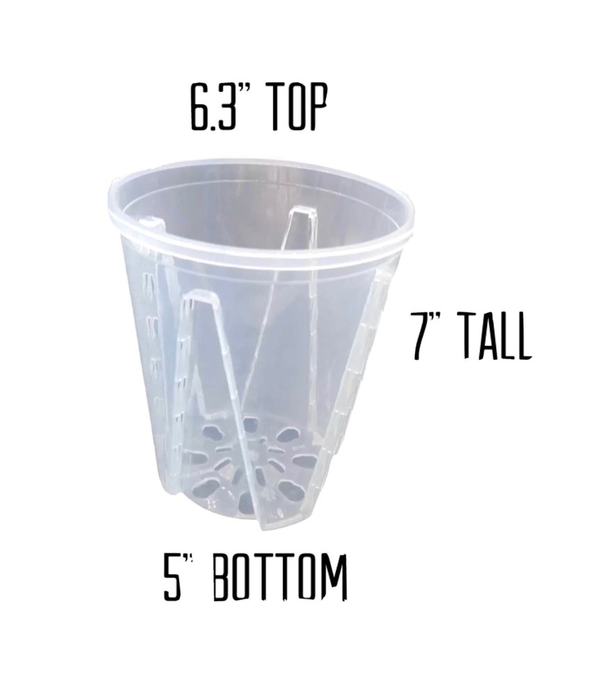 3 - 6” Clear Plastic Planters Tall
