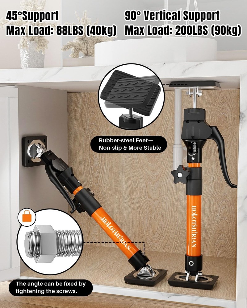 Cabinet Jack Pole, 15.8" - 23.6 inches Third Hand Tools Adjustable Pole, 3rd ...