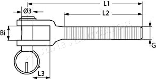 Board equipment threaded fork 3-8"stainless steel left