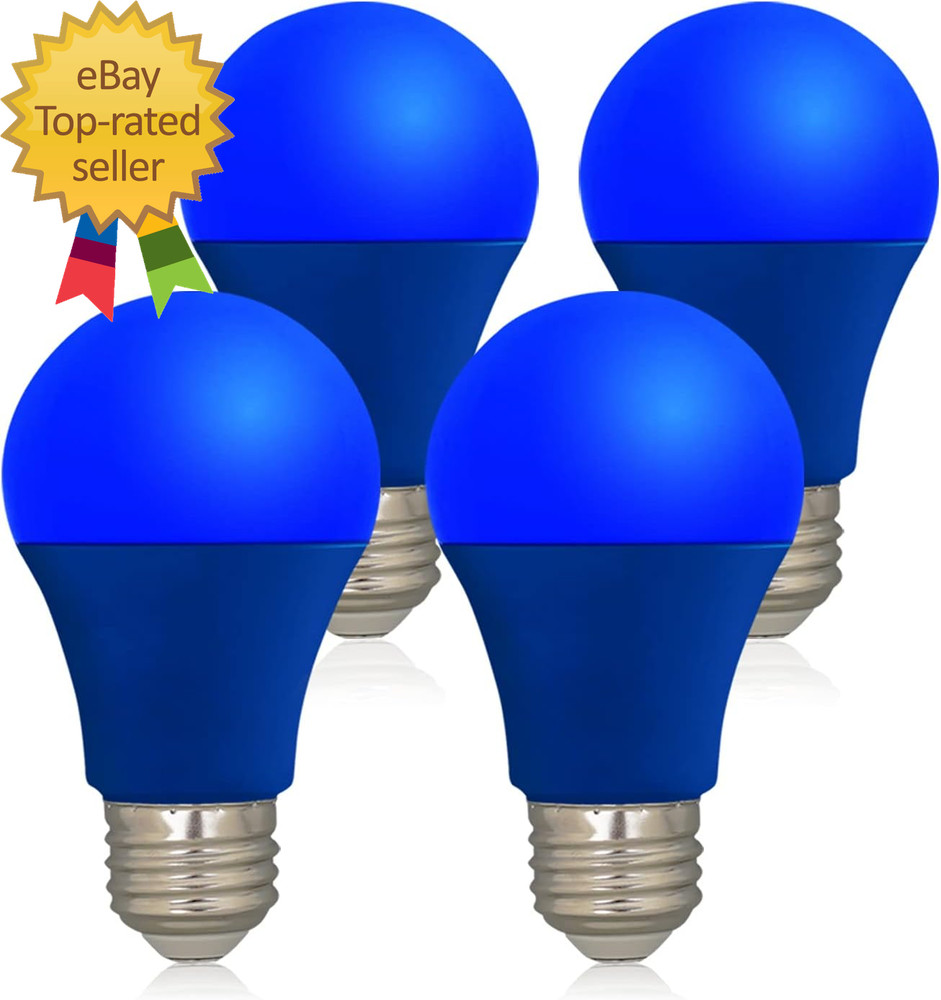 LED Blue Color Light Bulb - A19 E26 Base Blue Bulbs 9W (60W Equivalent) LED