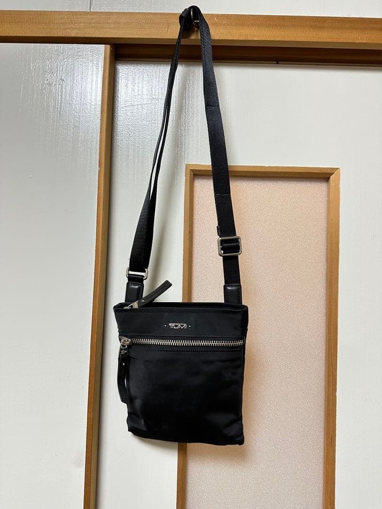 TUMI Mini Shoulder Bag Black Compact Crossbody