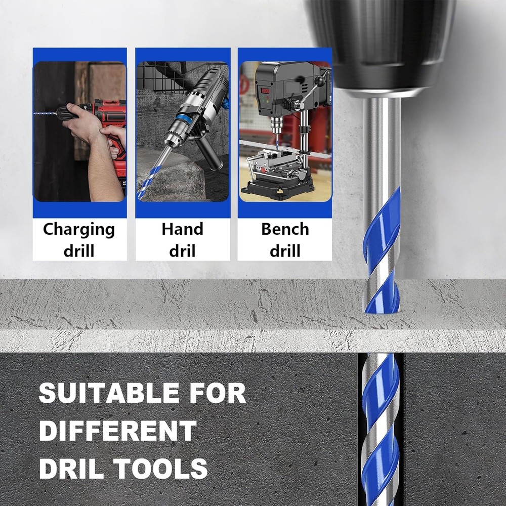 5 Pack 1/4 inch Masonry Drill Bit Set,Concrete Set with Hex...