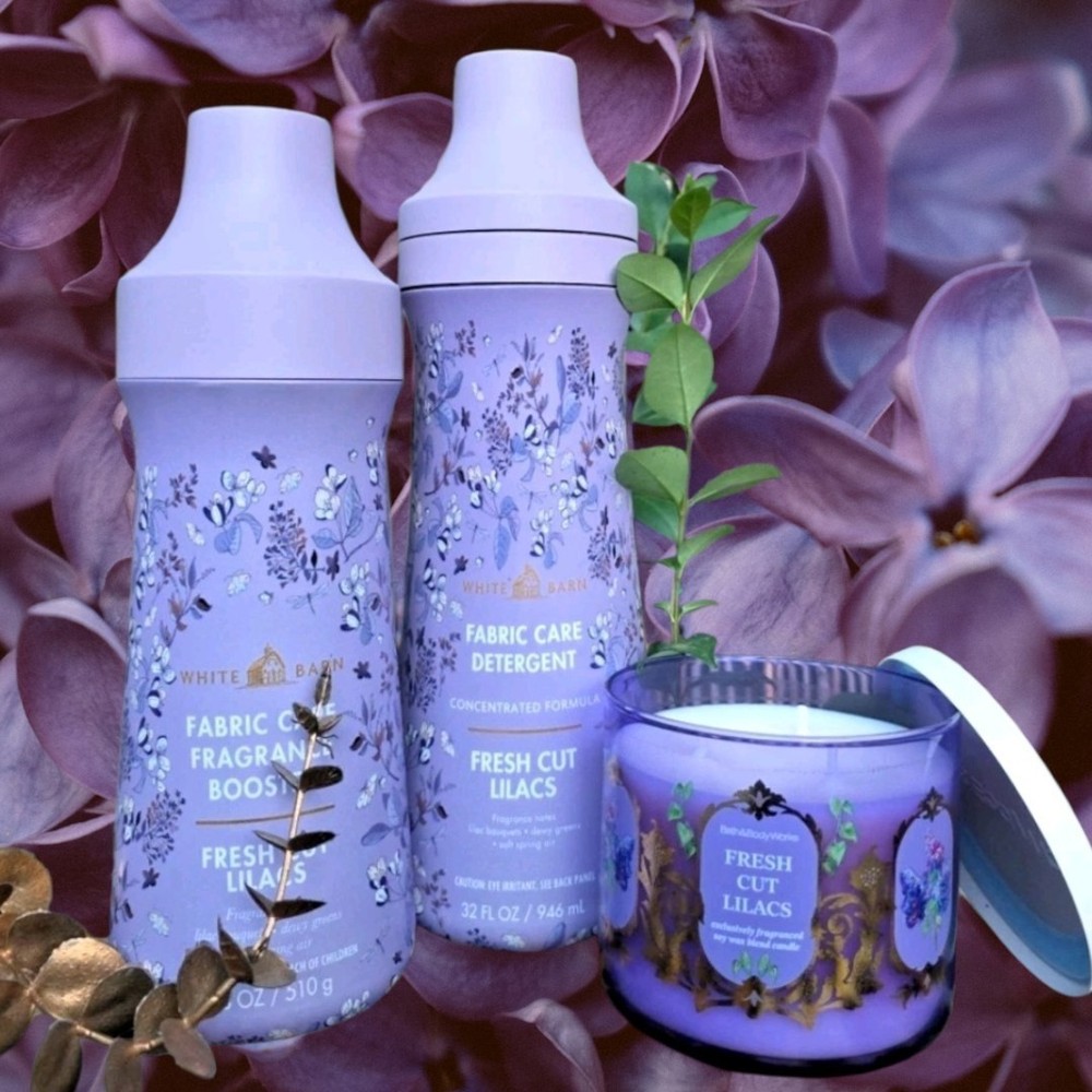 Bath and Body Works Fresh Cut Lilac bundle.
