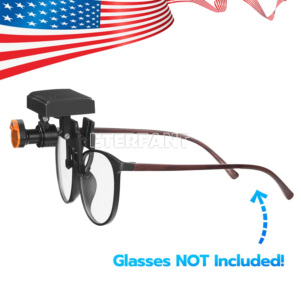 ETERFANT 5W Wireless Dental LED Headlight with Filter Binocular Loupe Adjustable