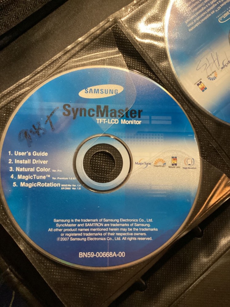 Samsung SyncMaster Driver Software CD Disk Only For TFT-LCD Monitor 2007