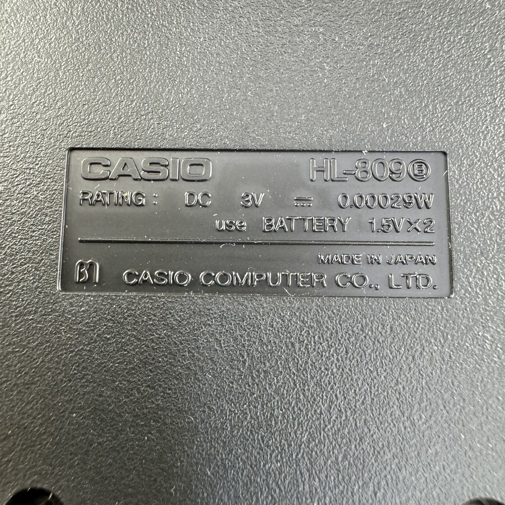 Vintage Casio HL-809 Electronic Calculator W/ Box Instructions Hand Held