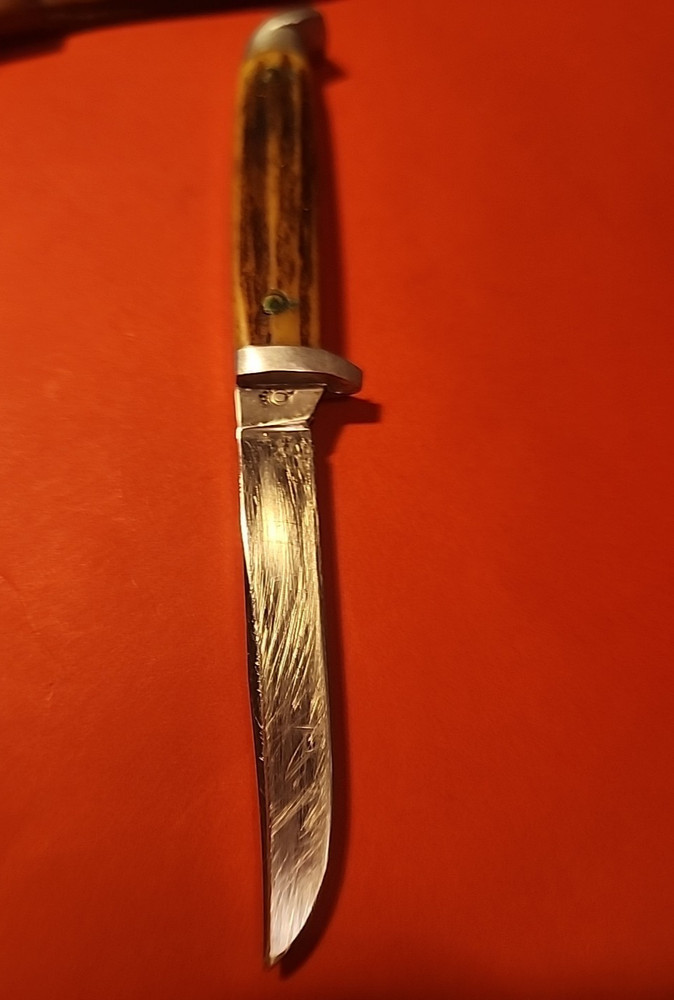 Vintage Queen fixed 3in Blade Bone handle/sheath