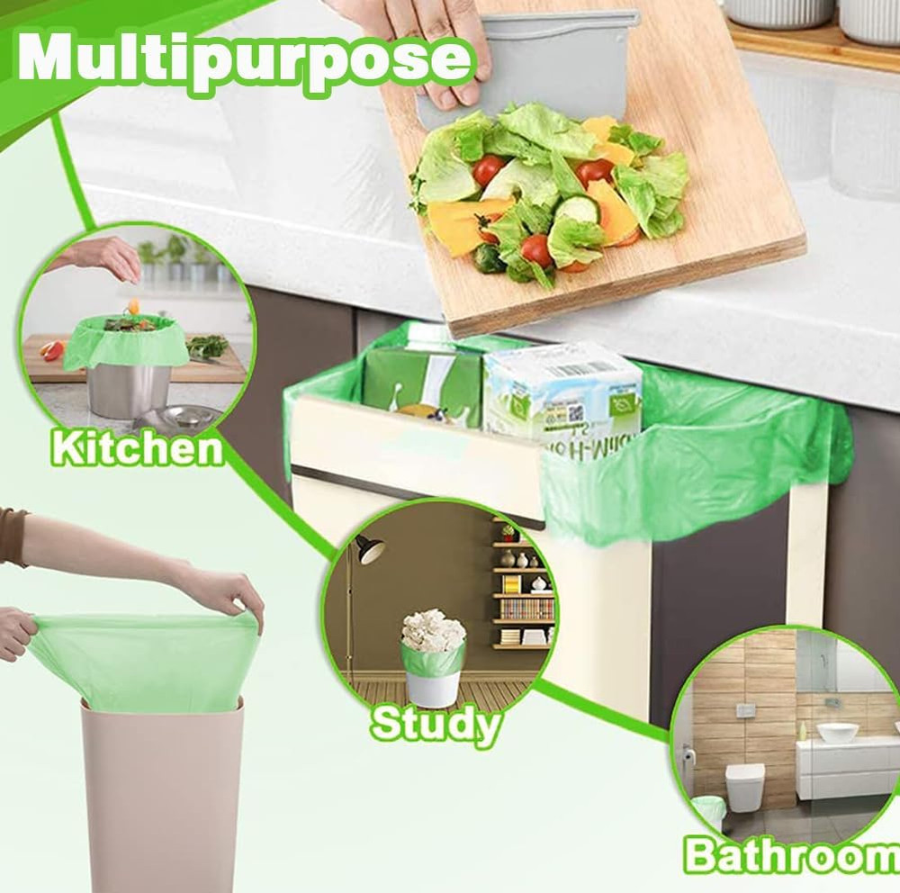 4-6 Gallon Small Trash Bags Biodegradable, 20L Compostable Bathroom Garbage Bags