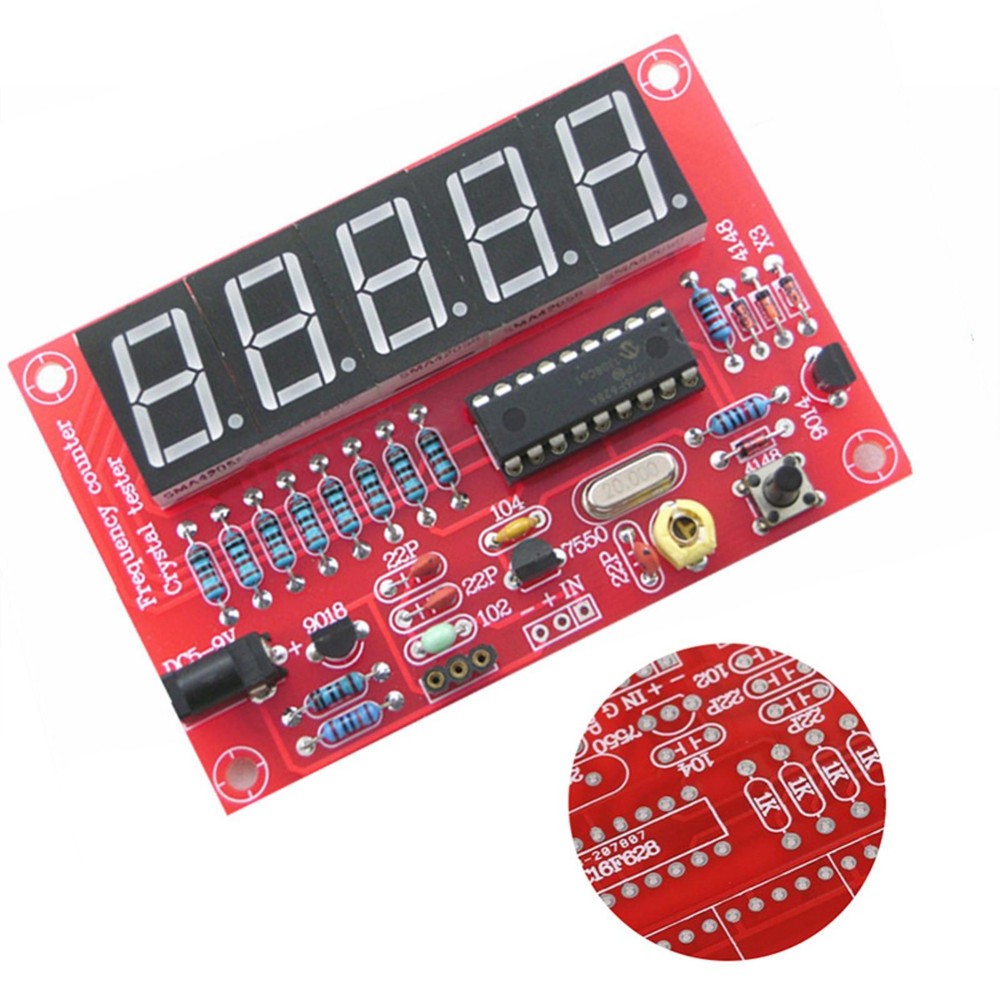 Automatic Range Conversion 1Hz-50MHz Crystal Frequency Counter Tester LED PCB F