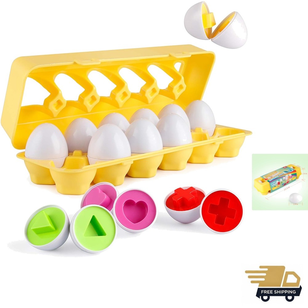Travel-Friendly 12 Egg Educational Sorting Puzzle - Perfect Gift for Toddlers