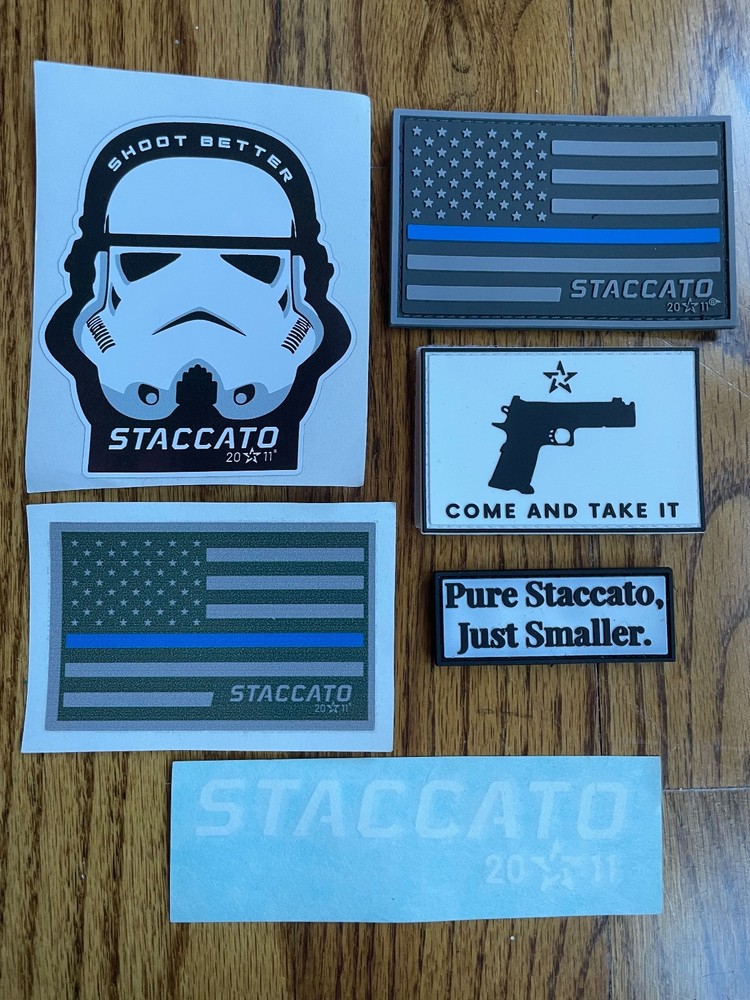 Staccato 2011 hook & Loop Patches & stickers lot!! Great gift!