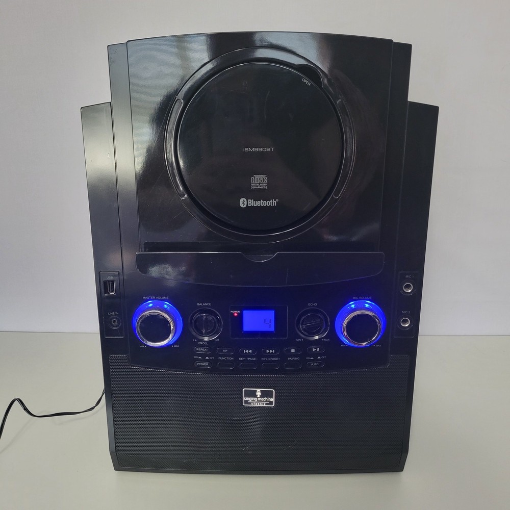 Singing Machine ISM990BT Bluetooth Karaoke System CD Player iPad iPhone Android