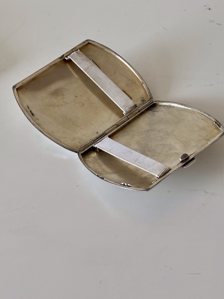 An Art Deco German .800 Silver & Ruby CIGARETTE CASE c1930