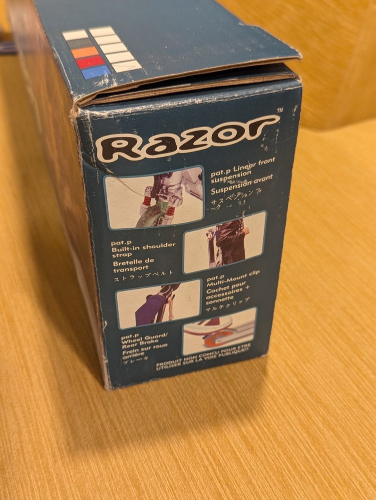 Razor MS-130B1 Kick Scooter Silver Original Box, strap, & Instructions Only