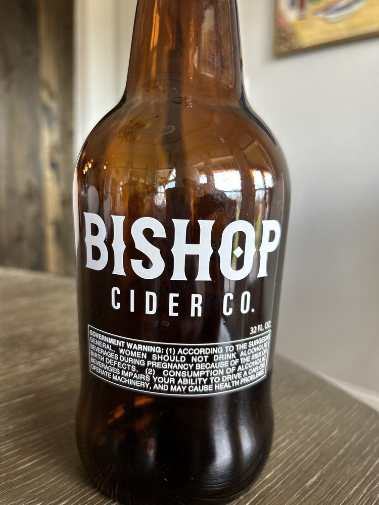 Bishop Cider Co. Brown Bottle Empty Grandstand 32 oz
