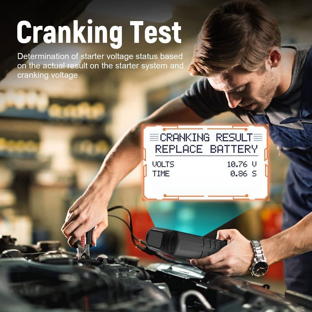 FOXWELL 12/24V Truck Car Battery Tester Load Charging System Analyzer Tool