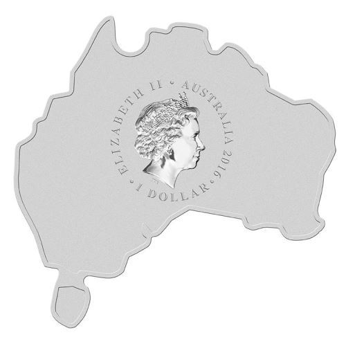 Australia MAP SHAPED COIN SERIES 2016 Dingo 1 OZ SILVER proof COIN