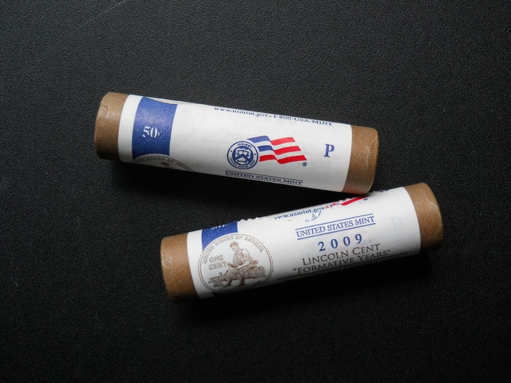 U.S. Mint 2009 P&D Lincoln "Formative Years" Cent Rolls (No Box)
