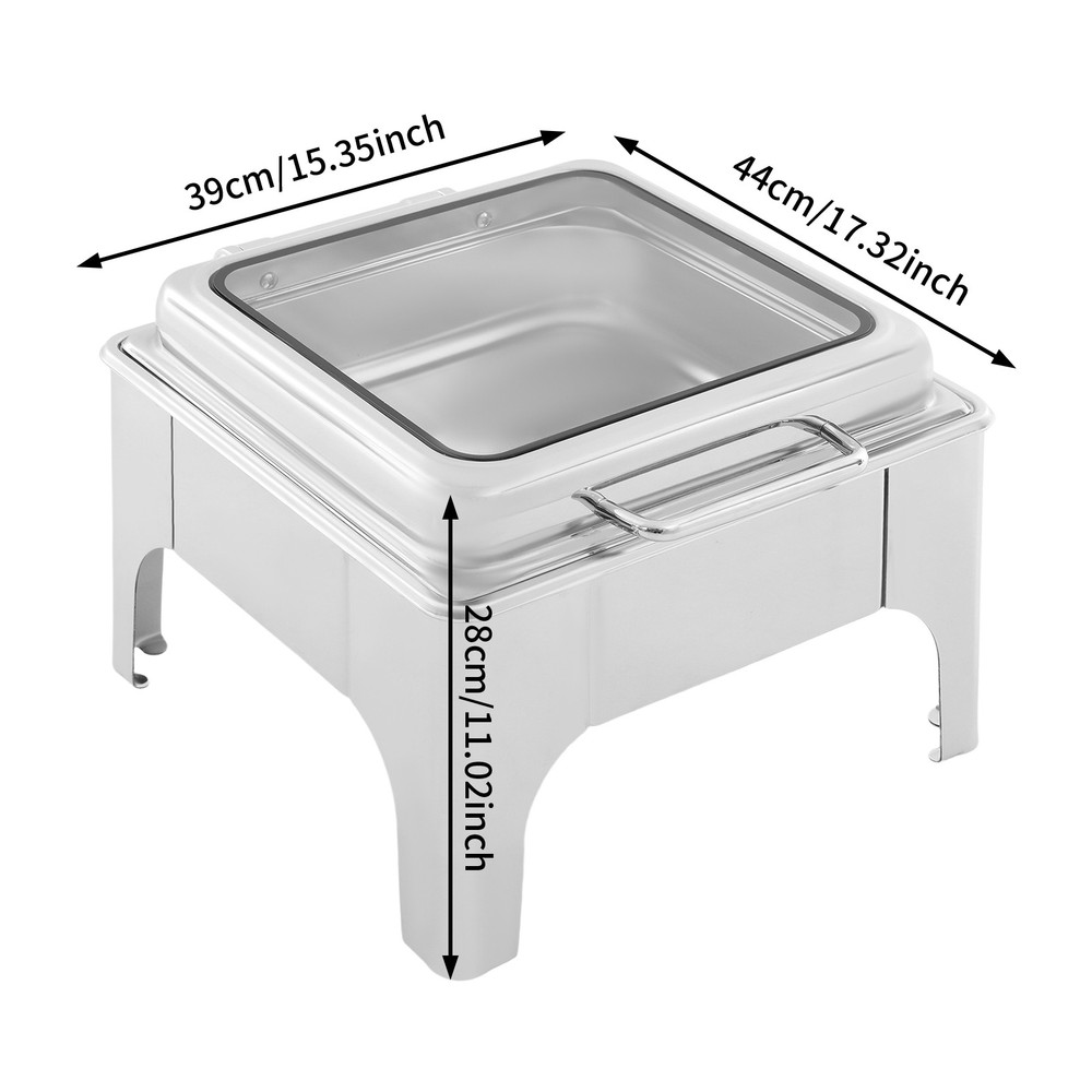 Single Compartment Chafing Dish 6 Quart Buffet Warmer for Catering Party