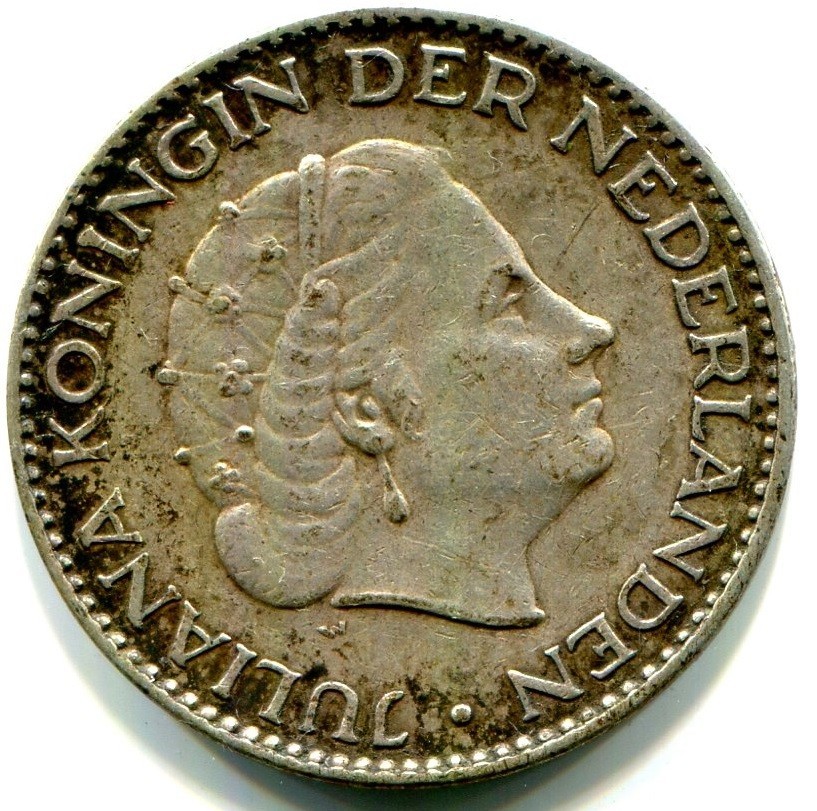 1957 Silver 1 Gulden - Netherlands !!