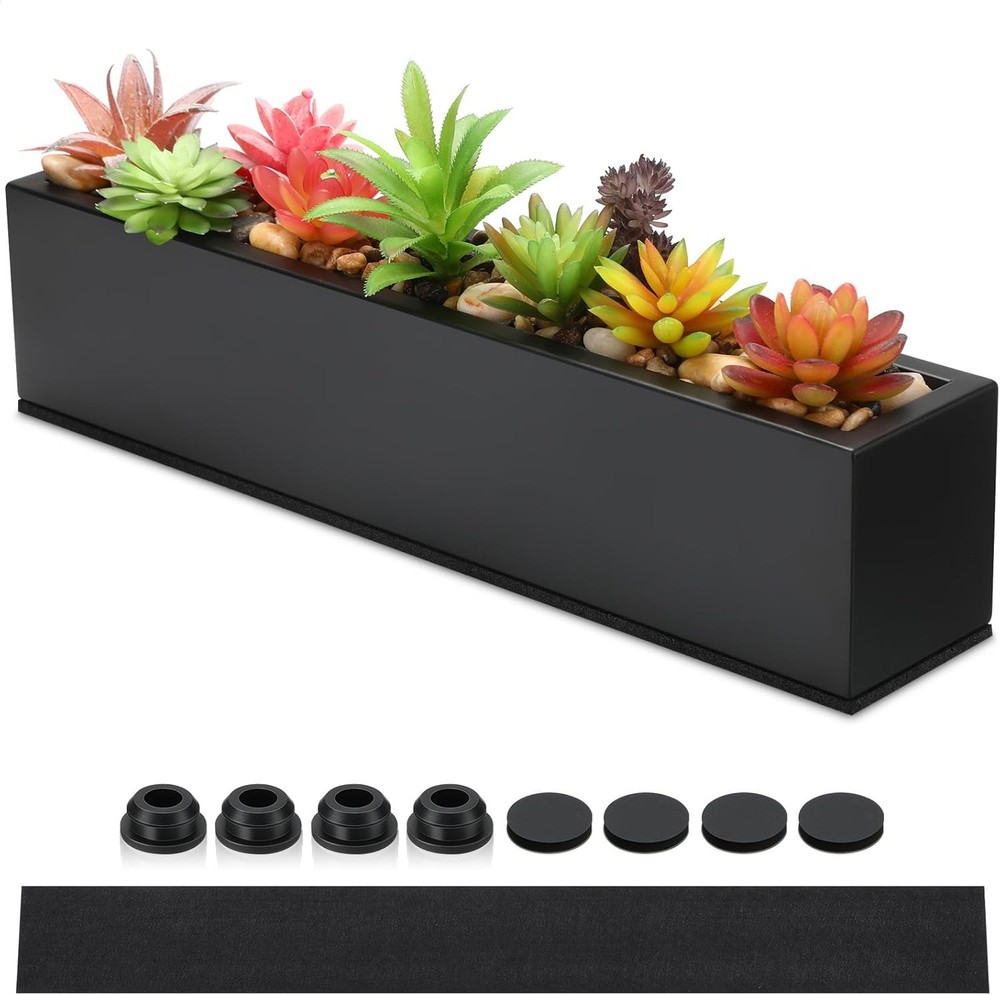 1 Pcs Long Rectangular Planter Box Window Sill Plant Box Metal Water Trough