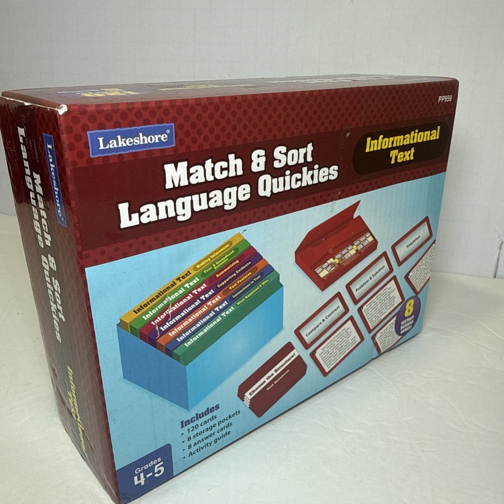 Lakeshore Match & Sort Language Quickies Informational Text Grades 4-5