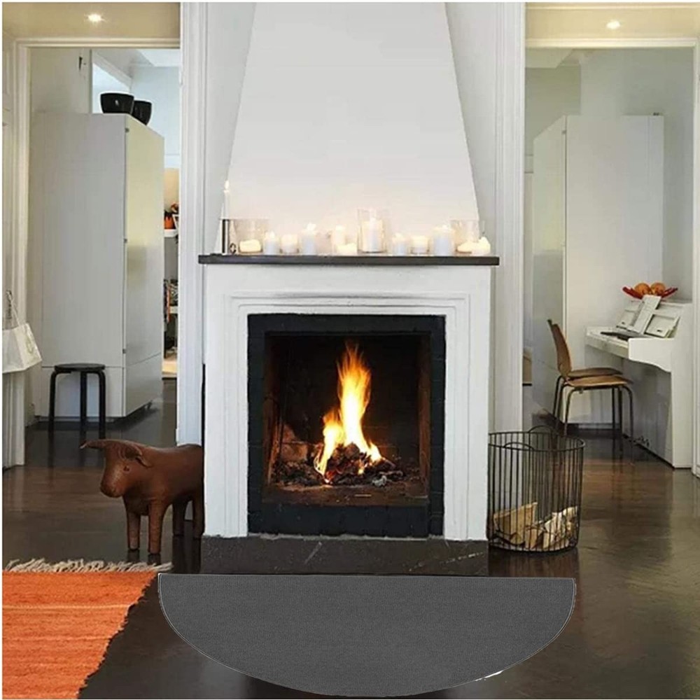 63″x37″ Extra Large Half Round Fireproof 3'1" x 5'3" (Semicircular), Black