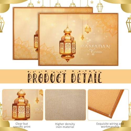 9 Pack Ramadan Party Decorations Set, 1 Pc Eid Mubarak Table Crescent Style