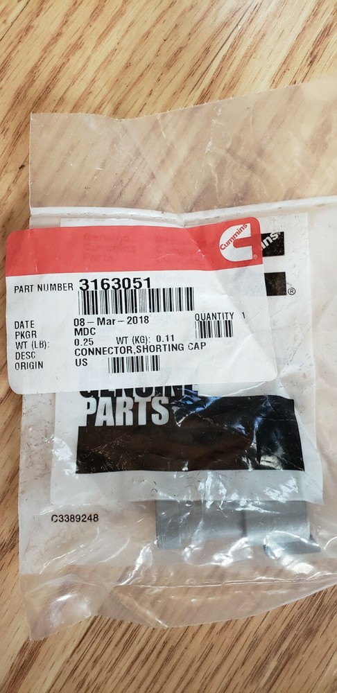 Cummins CONNECTOR,SHORTING CAP 3163051