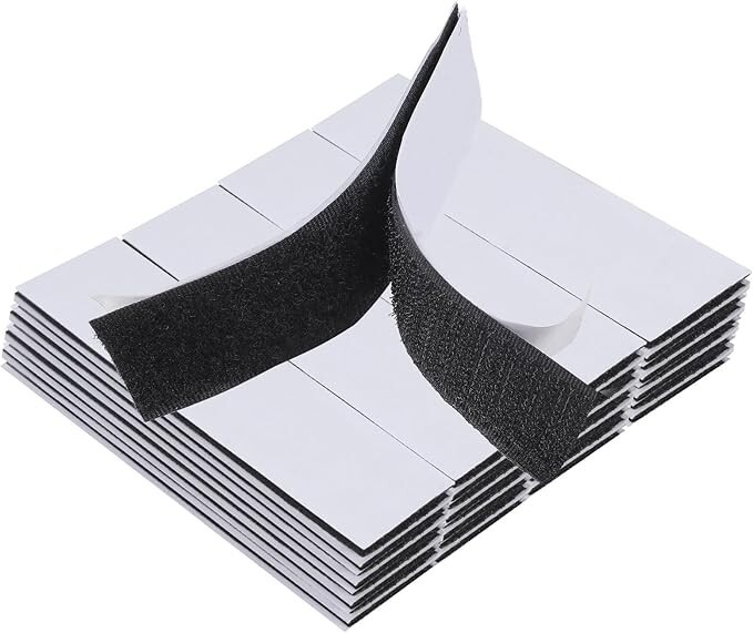 48 Sets Heavy Duty Hook & Loop Adhesive Strips: Sticky Back Fastener 1x4” Black