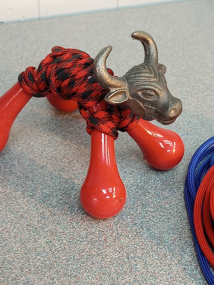 FIERY RED Micro Brahma Bull ROPING DUMMY - Pro Paracord Training Set