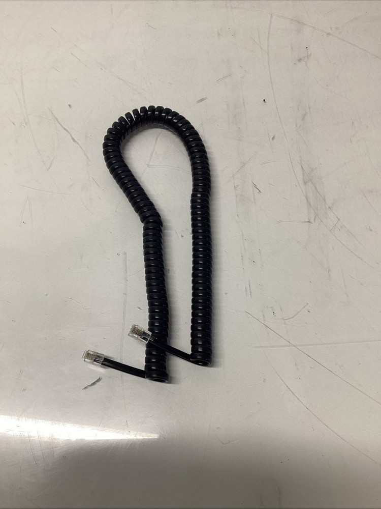 Black Coiled Telephone Handset Cord P-578