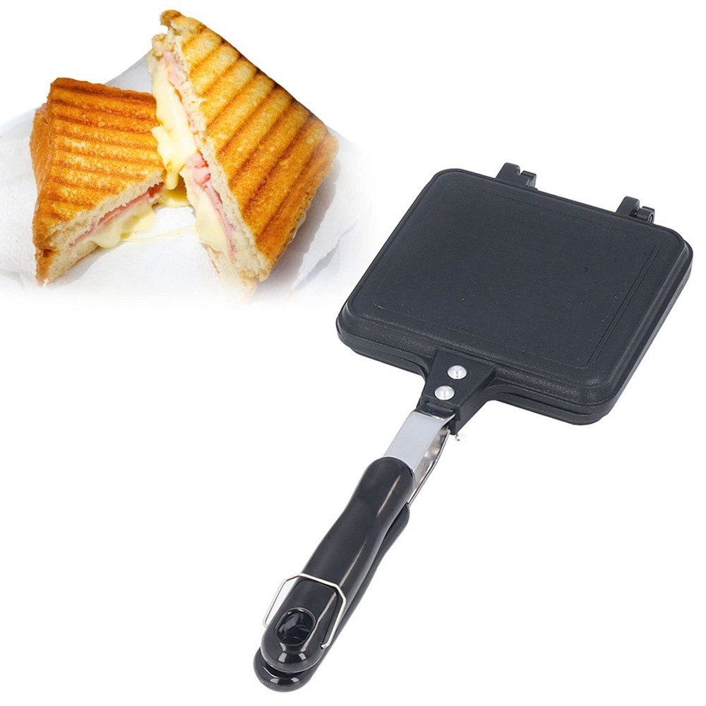 Sided Sandwiches Maker, Cast Iron Pie Maker with Scalding Handle,2974