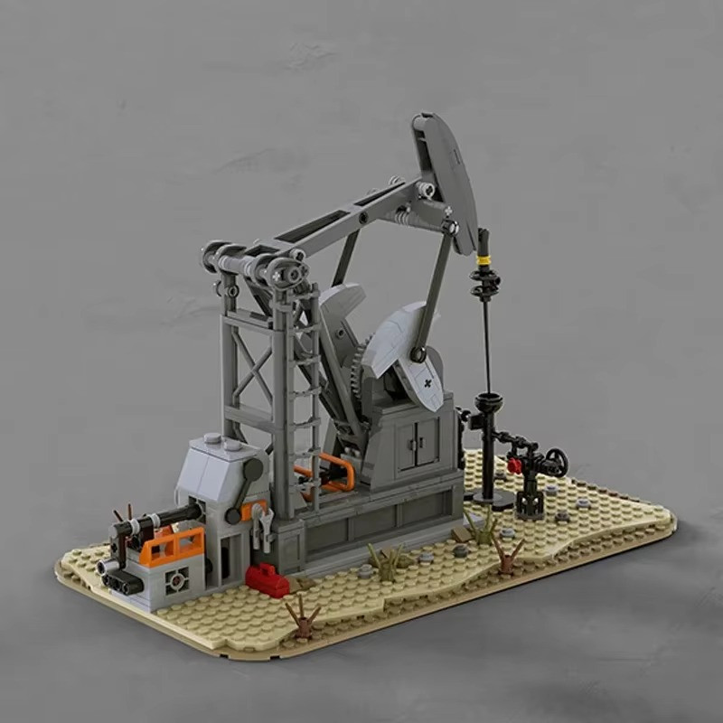MOC Functioning Oil Pump Jack Oil Derrick Mechanical Model Set 474 Pcs