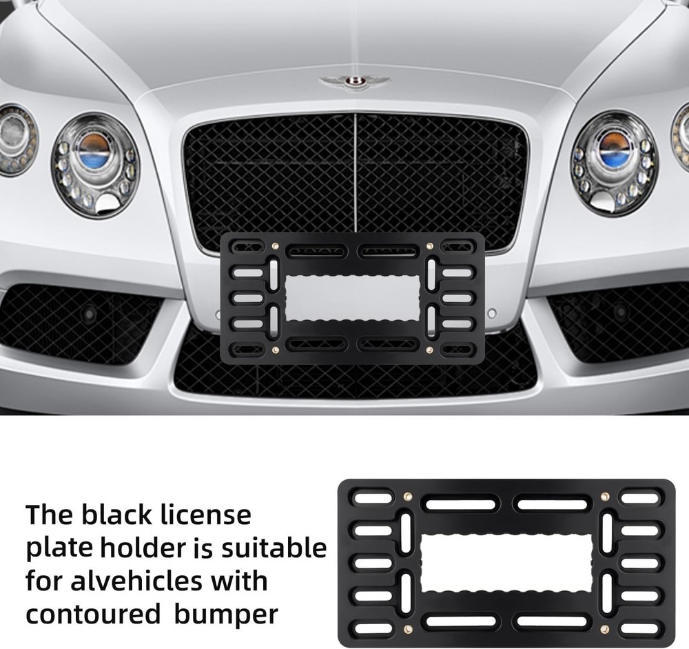 No Drill Front License Plate Bracket- Front License Plate Mounting Kit，Universal