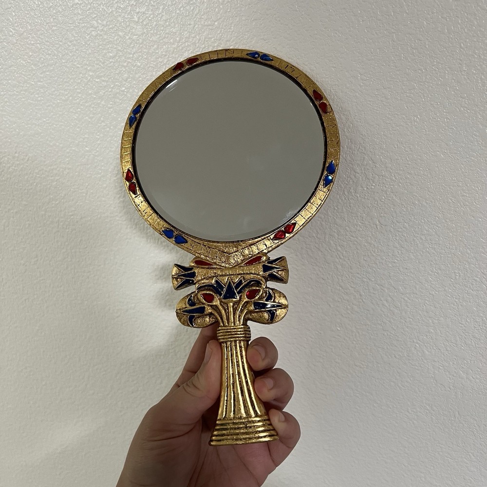 Vintage Unique Hathor Mirror Egyptian Replica Ancient Egypt Artifacts Handmade